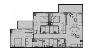 Apartment floor plan, 3 bedrooms in Wynwood by Imtiaz No. 11007